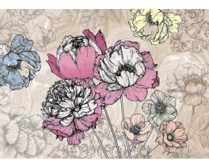 Vintage Floral Komposition Fototapete