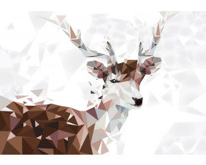 Fototapete eines Rehs in einer abstrakten Kunstform.