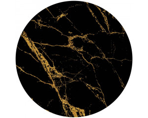 Schwarzer Marmortapetenkreis mit goldenen Details für ein luxuriöses Aussehen.
