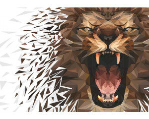 Fototapete eines Elefanten in einer natürlichen Landschaft, großartig und beeindruckend.