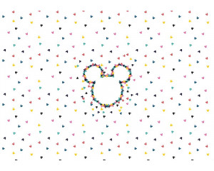 Mickey Mouse Fototapete mit farbenfrohen Szenen, ideal für ein fröhliches Zimmer.
