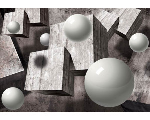 3D geometrische Formen, Fototapete mit abstrakten und futuristischen Formen für eine moderne Atmosphäre.