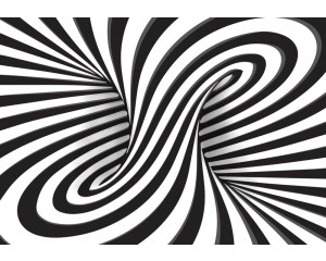 3D-Tornado, gerendert in Schwarz-Weiß auf einer Fototapete mit abstraktem und kraftvollem Design.