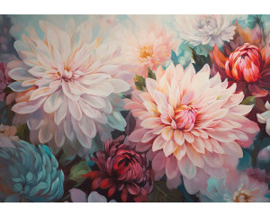 Fototapete mit farbenfroher Papierkunst mit Heißluftballons, in einer fröhlichen Landschaftseinstellung.