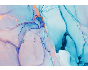 Fototapete mit abstrakten blauen Marmoreffekten für einen luxuriösen Look.