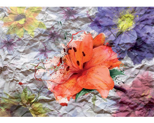 Fototapete Blume in abstrakter Papierkunst