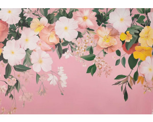 Fotobehang met artistieke palmbomen in zwart-witte illustratiestijl.