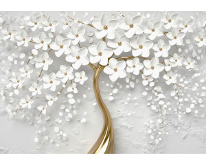 Fototapete eines abstrakten Blumenbaums, bunt und künstlerisch.