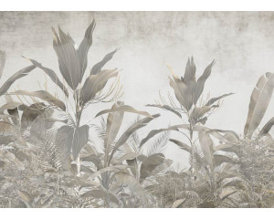 Fototapete mit einem üppigen botanischen Dschungelbild, voller Grüntöne und lebendiger Blätter, perfekt für einen natürlichen und tropischen Look.