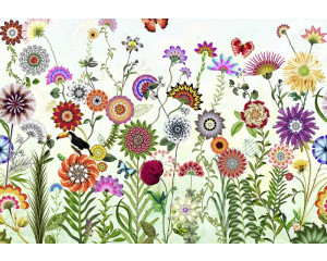 Ein lebhaftes abstraktes Design mit brasilianischen Blumen, perfekt für ein farbenfrohes und exotisches Interieur.