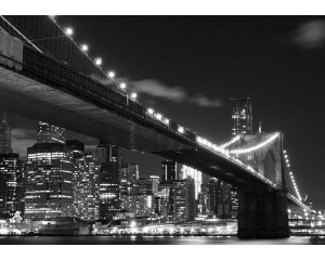 Fototapete Brooklyn Bridge bei Nacht