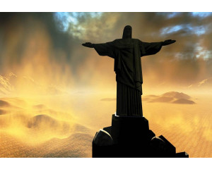 Fototapete von Christus dem Erlöser, ikonische Statue.