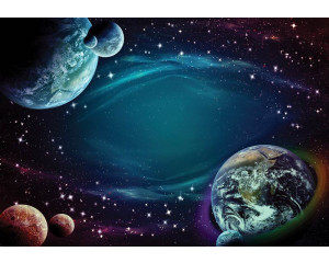 Fototapete des Kosmos mit Planet Erde, Thema Weltraum.