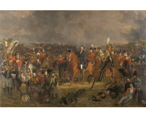 Fototapete der historischen Schlacht von Waterloo, gemalt von Jan Willem Pieneman.