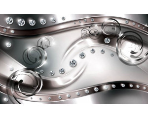 Diamanten und Abstraktion, dargestellt auf einer luxuriösen Fototapete für einen eleganten Raum.