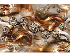 Fototapete mit luxuriös schimmernden goldenen Diamanten in abstrakter Kunst.