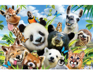 Zootiere und verrückte Dash, Fototapete mit einer fröhlichen und spielerischen Atmosphäre.