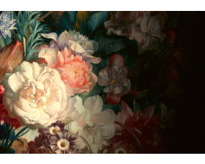 Dutch Flowers Fototapete mit bunten Rosen und Pfingstrosen, inspiriert von niederländischen Blumen.