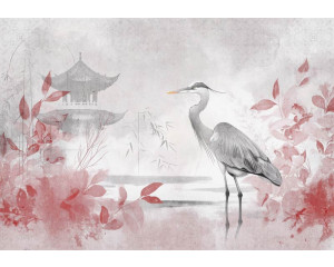 Fototapete mit üppigen weißen Pfingstrosen in voller Blüte, mit weichen Details und einer dezenten Farbpalette, die eine elegante und ruhige Atmosphäre schafft.