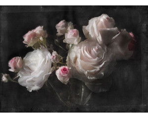Ewige Blumen und Rosen, dargestellt in einer abstrakten Fototapete, bringen Romantik und Eleganz in jeden Raum.