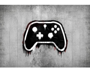 Wandbild im Graffiti-Stil mit leuchtenden Farben und verspielten Details, perfekt für ein Spielzimmer.