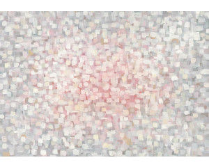 Fototapete mit einer abstrakten gemalten Kunstkomposition mit dicken Pinselstrichen und hellen Farben.