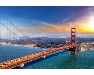 Fototapete der Golden Gate Bridge in San Francisco, ein ikonisches Bild der Stadt.