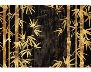 Fototapete aus goldenem Bambus, mit einem luxuriösen und ruhigen Look.