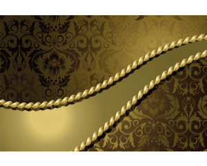 Goldene Ornamente Fototapete, mit einem modernen und luxuriösen Look, perfekt für ein anspruchsvolles Zimmer.