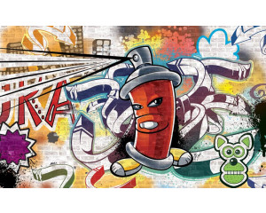 Fototapete mit Graffiti und abstraktem Kunstwerk aus der Sprühdose.
