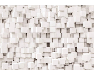 Fototapete mit abstrakten Steinen, die dem Raum einen ruhigen und minimalistischen Look verleiht.