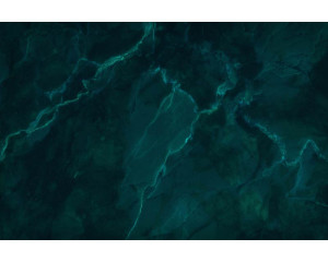 Fototapete aus grünem Marmor in einem abstrakten Design, kombiniert mit türkisem Naturstein für eine einzigartige Textur.