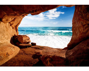 Höhle mit Meerblick, Fototapete mit 3D-Effekt und einer beruhigenden Atmosphäre für jeden Raum.