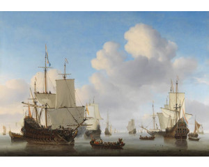 Fototapete mit einer malerischen Landschaft mit grasenden Kühen auf einer Wiese, inspiriert von Gerard Bilders Gemälde aus den Jahren 1860-1865.