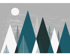 Fototapete Illustration von Bergen