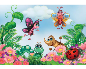 Fototapete von Insekten für Kinder, spielerisch und lehrreich.