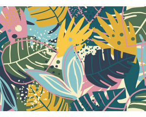 Fototapete Dschungelblätter Kunst