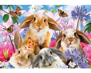 Nagetiere in einem verrückten Dash, Fototapete mit Kaninchen, Hamster und glückliche Tiere.