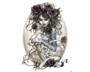 Fototapete von les belles dames de la rose, klassischer Rosendruck.