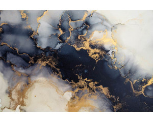 Fototapete aus luxuriösem goldenem Marmor, kombiniert mit anthrazitgrauen Farbtönen, für einen stilvollen und modernen Look.