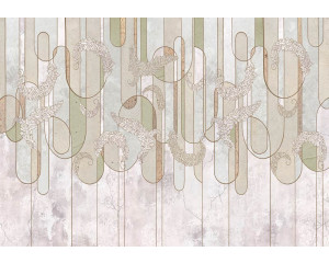 Fototapete mit Marmor- und Goldverzierungen, mit einer subtilen Steinstruktur, die ihr ein schickes Aussehen verleiht.