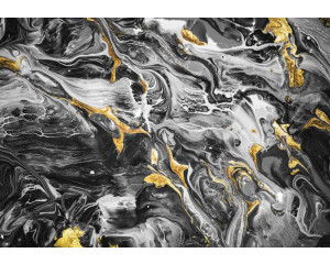 Marmorfototapete mit Goldakzenten, abstrakt und stilvoll.