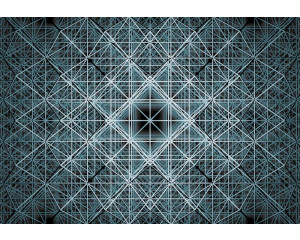 Matrix Abstraktion Fototapete mit futuristischen Mustern und komplexen Linien, perfekt für einen modernen Raum.