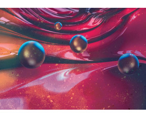 Modernes Kunstwerk auf einer bunten Fototapete im Malstil.