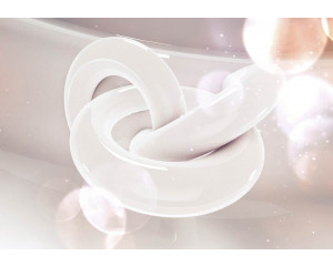 Moderne Kunst auf Fototapete, mit 3D-Effekten von Ringen in Farbe und Kunststil.