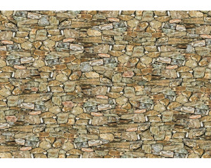 Fototapete einer rustikalen Steinwand, mit modernen abstrakten Elementen, ideal für einen natürlichen Look.