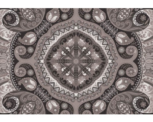 Schwarz-weißes Mosaikmuster, abstrakte Fototapete für einen modernen und minimalistischen Raum.