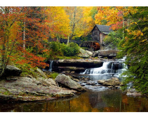 Fototapete Alte Getreidemühle im Babcock State Park