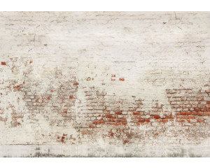 Alte Backsteinmauer mit verwitterten Steinen, im Vintage- und Industriestil auf dieser robusten Fototapete.