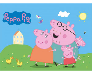 Ein Paw Patrol Dschungel-Fotohintergrund mit Chase, Marshall, Skye und ihren Freunden, die ein tropisches Abenteuer erleben, umgeben von grünen Blättern und exotischen Tieren.